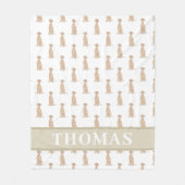 Polaire Couverture bébé Vizsla personnalisée rose et blanc (Devant)