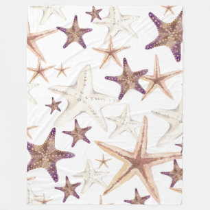 Polaire Couverture Beige Crème pourpre Poisson-étoile Coqu