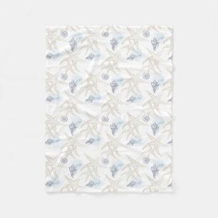 Polaire Couverture bleue blanche d'ouatine de plage de