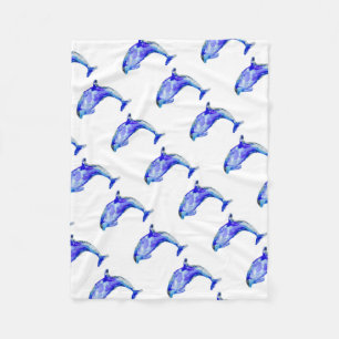 Polaire Couverture bleue d'ouatine de dauphin