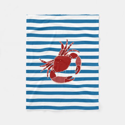 Polaire Couverture bleue et blanche de crabe rouge de (Devant)