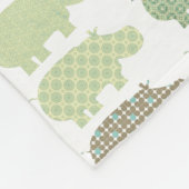 Polaire Couverture bleue et verte d'hippopotame (Coin)