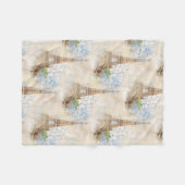 Polaire Couverture bleue vintage d'ouatine d'hortensia de (Devant (Horizontal))