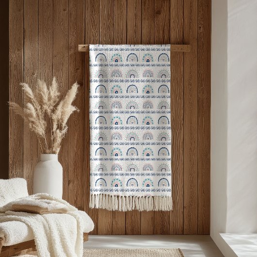Polaire Couverture Bohème Chic Rose & Navy Douce Accent Ca