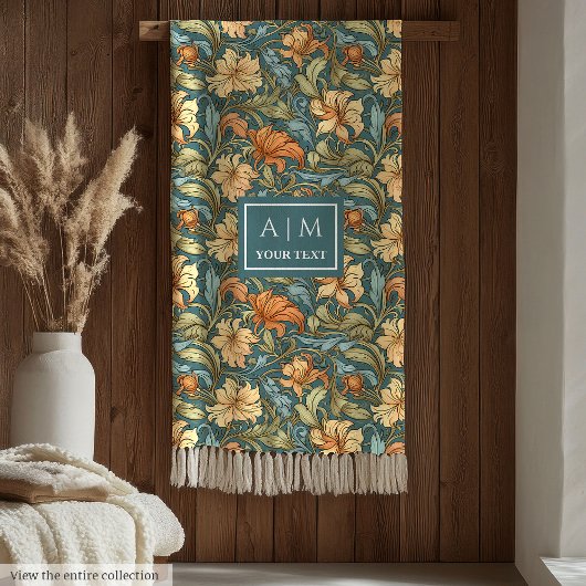 Polaire Couverture botanique pastel d'inspiration Morris c