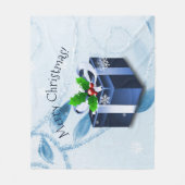 Polaire Couverture cadeau de Noël bleu (Devant)