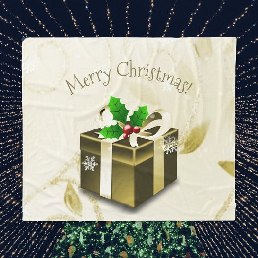 Polaire Couverture cadeau de Noël Or