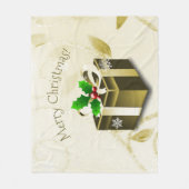 Polaire Couverture cadeau de Noël Or (Devant)