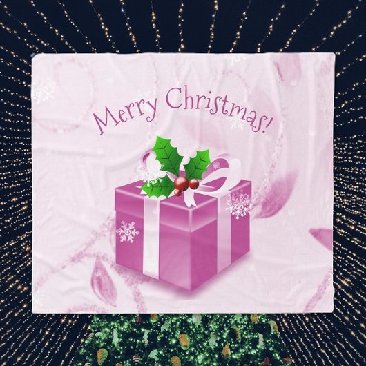 Polaire Couverture cadeau de Noël rose