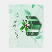 Polaire Couverture cadeau de Noël verte (Devant)