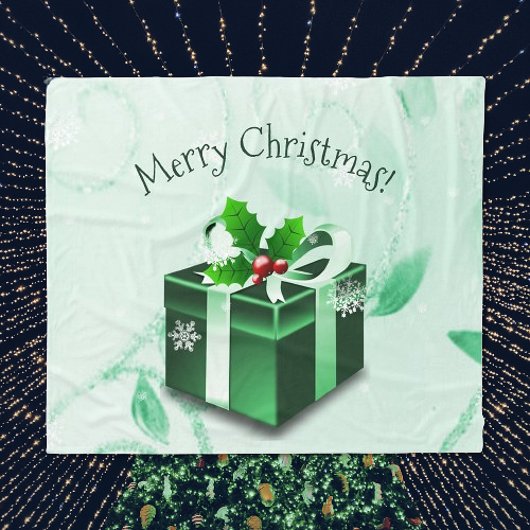 Polaire Couverture cadeau de Noël verte