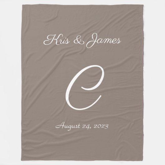 Polaire couverture cadeau mariage monogrammed (Devant)