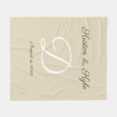 Polaire couverture cadeau Mariage monogrammée (Devant (Horizontal))