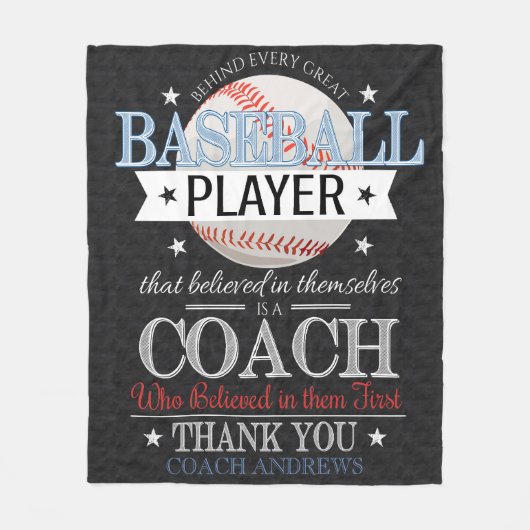 Polaire Couverture cadeau Merci entraîneur de baseball (Devant)