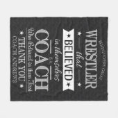 Polaire Couverture cadeau Merci entraîneur de lutte (Devant (Horizontal))