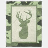 Polaire Couverture Camouflage vert avec cerf (Devant)