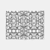 Polaire Couverture carrée rétro noir et blanc (Devant (Horizontal))