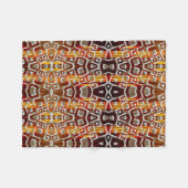 Polaire Couverture Carrés Orange et Blanc (Devant (Horizontal))