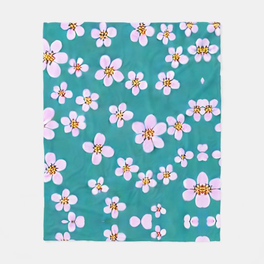 Polaire Couverture cerise en fleurs (Devant)