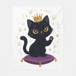 Polaire Couverture Chat Noir Reine Cadeau Amateur de Chat