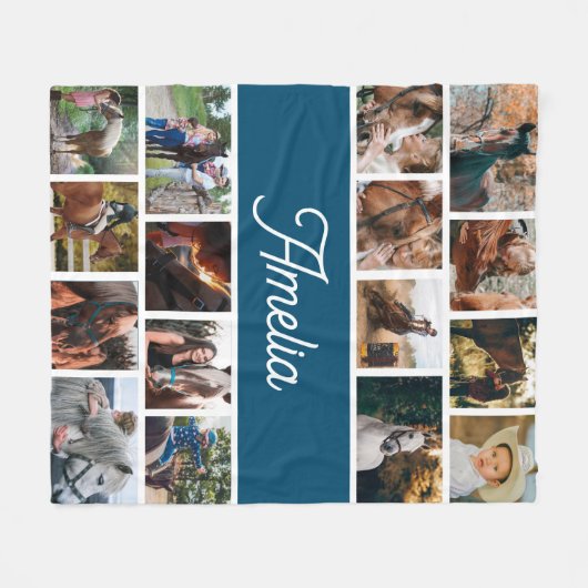 Polaire Couverture Cheval Pour Filles, Couverture Nom Enfa (Devant (Horizontal))