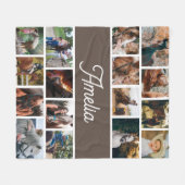 Polaire Couverture Cheval Pour Filles, Couverture Nom Enfa (Devant (Horizontal))