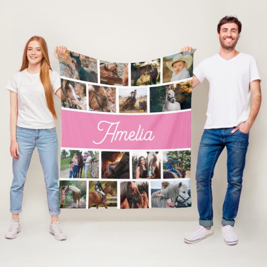 Polaire Couverture Cheval Pour Filles, Couverture Nom Enfa (En situation)