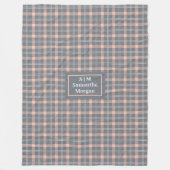 Polaire Couverture Classique Corail et Gris Cadeau pour El (Devant)