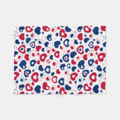 Polaire Couverture Coeurs rouge et bleu (Devant (Horizontal))