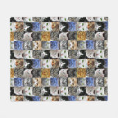 Polaire Couverture Collage de Visages de Chat (Devant (Horizontal))