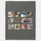 Polaire Couverture Collage photo Gris argenté avec texte (Devant)