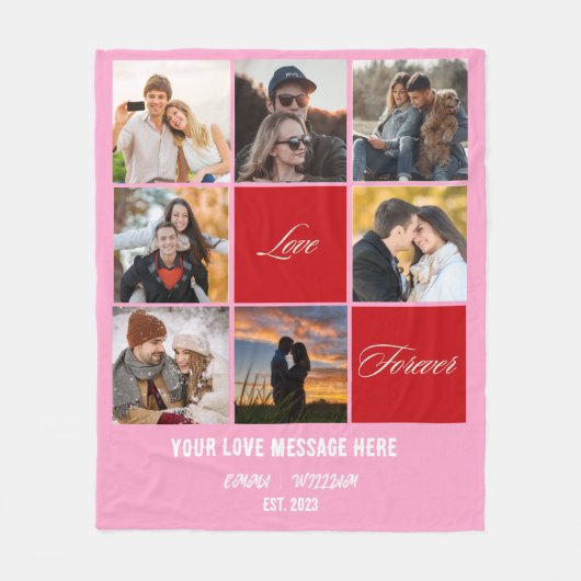 Polaire Couverture Collage photo personnalisée - Cadeau ro (Devant)