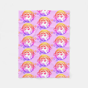 POLAIRE COUVERTURE COLORÉE DE MOTIF DE LICORNE LUMINEUSE