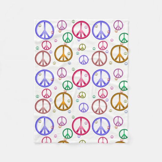 Polaire Couverture colorée de signes de paix (Devant)