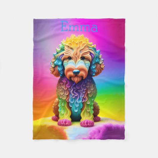 Polaire Couverture colorée pour enfants Goldendoodle (Devant)