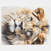 Polaire Couverture conçue avec un lion (Devant (Horizontal))