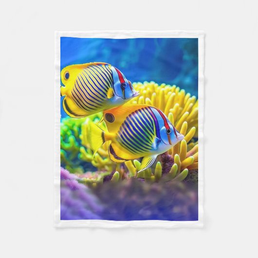 Polaire Couverture Corail Poisson Tropical (Devant)