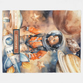 Polaire Couverture Cosmique à bascule Noir Cadeau spatial  (Devant (Horizontal))