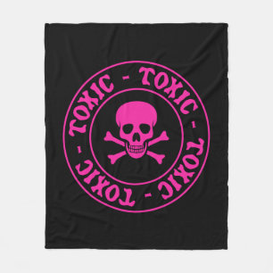 Polaire Couverture crâne rose toxique