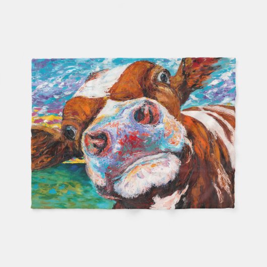 Polaire Couverture curieuse de vache (Devant (Horizontal))