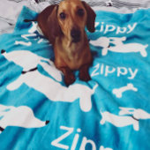 Polaire Couverture Dachshund turquoise sur mesure pour chi