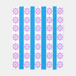 Polaire Couverture Damas rose et bleu