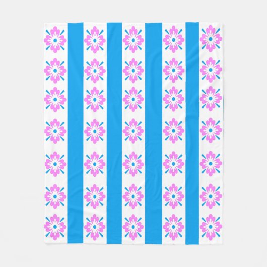 Polaire Couverture Damas rose et bleu (Devant)