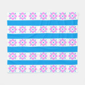 Polaire Couverture Damas rose et bleu (Devant (Horizontal))