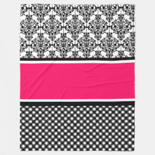 Polaire couverture damassée rose chaud