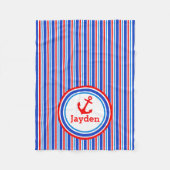 Polaire Couverture d'ancrage de nom rayé bleu, rouge et bl (Devant)