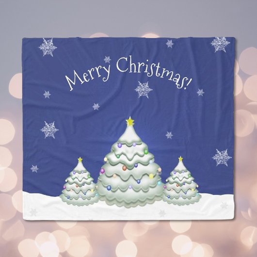 Polaire Couverture d'arbre de Noël bleu