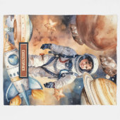 Polaire Couverture d'astronaute personnalisée pour l'amour (Devant (Horizontal))