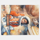 Polaire Couverture d'aventure spatiale pour garçons Style (Devant (Horizontal))