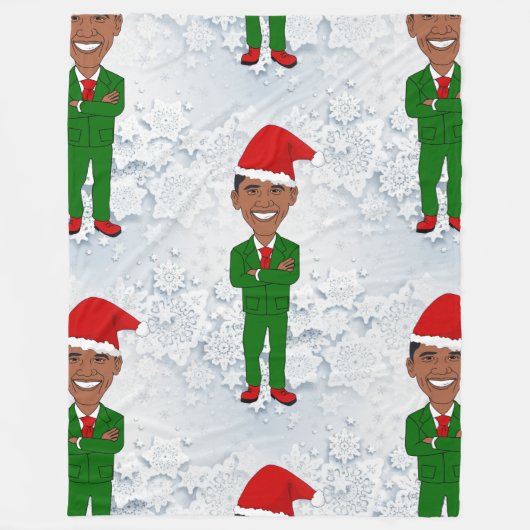 Polaire couverture de barack obama santas (Devant)